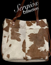 Load image into Gallery viewer, Cowhide tote Leather bag, Crossbody.