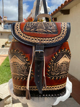 Load image into Gallery viewer, Frida Kalho collection Backpack. Handmade,Hand tooled,Hand painted.