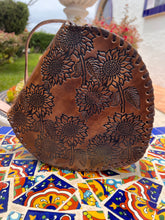 Load image into Gallery viewer, Hand tooled heart shape bag