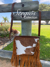 Load image into Gallery viewer, Sergios crossbody cowhide bag in palomino color