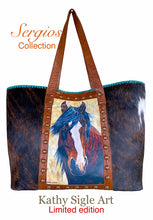 Load image into Gallery viewer, Sergios Collection design and Kathy Sigle art on this limited Mega tote