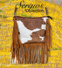 Load image into Gallery viewer, Sergios crossbody cowhide bag in palomino color