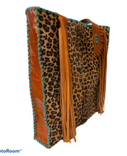 Load image into Gallery viewer, Cheetah Cowhide Tote Bag custom made