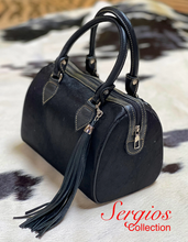 Load image into Gallery viewer, This classic style is done entirely in cowhide hair black Angus .Shiny and gorgeous “ Black Beauty “
