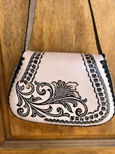 Load image into Gallery viewer, Handmade/ hand tooled/hand painted crossbody bag