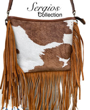 Load image into Gallery viewer, Sergios crossbody cowhide bag in palomino color