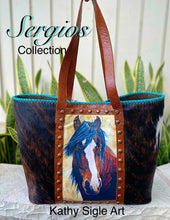 Load image into Gallery viewer, Sergios Collection design and Kathy Sigle art on this limited Mega tote