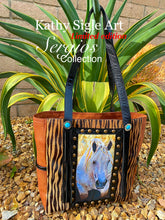 Load image into Gallery viewer, Sergios Collection design featuring Kathy Sigle art in this one of a kind limited edition tote