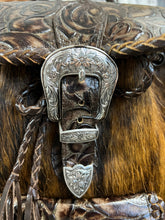 Load image into Gallery viewer, The Jody Deluxe backpack in brindle Hyde and silver western buckles