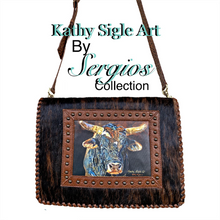 Load image into Gallery viewer, Beautiful Art by Kathy Sigle Added To A Soft Leather Messenger Style Bag by Sergios Collection