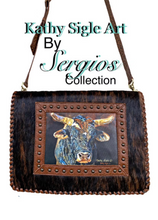 Load image into Gallery viewer, Beautiful Art by Kathy Sigle Added To A Soft Leather Messenger Style Bag by Sergios Collection