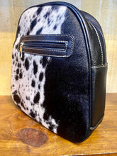 Load image into Gallery viewer, Medium Black & White Cowhide Backpack