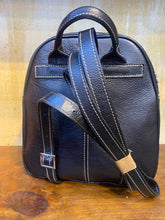 Load image into Gallery viewer, Medium Black & White Cowhide Backpack
