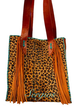 Load image into Gallery viewer, Cheetah Cowhide Tote Bag (Custom Made)