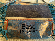 Load image into Gallery viewer, Blue Wool Blanket Tote Bag With Double and Crossbody Strap
