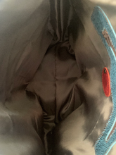 Load image into Gallery viewer, Blue Wool Blanket Tote Bag With Double and Crossbody Strap