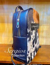 Load image into Gallery viewer, Large Tricolor Cowhide Backpack