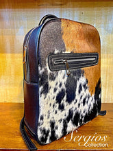 Load image into Gallery viewer, Large Tricolor Cowhide Backpack