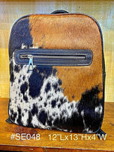 Load image into Gallery viewer, Large Tricolor Cowhide Backpack