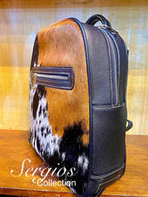 Load image into Gallery viewer, Large Tricolor Cowhide Backpack