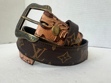 Load image into Gallery viewer, Leather Belts with Repurposed LV
