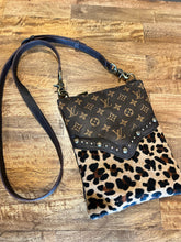 Load image into Gallery viewer, Cristina Crossbody with Leopard cowhide &amp; Repurposed LV
