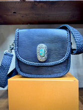 Load image into Gallery viewer, Saint Cloud GM Epi Leather Black with Tibetan Silver &amp; Turquoise Medallion
