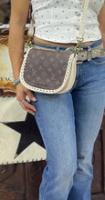 Load image into Gallery viewer, Beige Barbie with Repurposed LV Canvas
