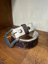 Load image into Gallery viewer, Leather Belts with Repurposed LV

