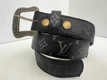 Load image into Gallery viewer, Leather Belts with Repurposed LV

