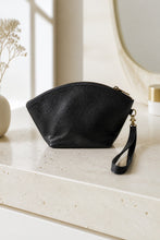 Load image into Gallery viewer, Jet Set Medium Leather Travel Kit / Cosmetic bag with designer striped
