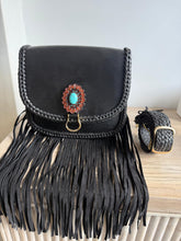 Load image into Gallery viewer, Saint Cloud GM Epi Leather Black with leather/turquoise concho
