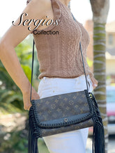 Load image into Gallery viewer, Vintage Louis Vuitton Bordeaux style revamped/ transformed into this perfect clutch/Crossbody

