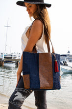 Load image into Gallery viewer, Denim &amp; Leather Tote
