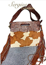 Load image into Gallery viewer, Cowhide Crossbody Cowgirl Tote
