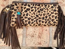 Load image into Gallery viewer, Sergios Wristlet made with cheetah cowhide hair on

