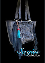 Load image into Gallery viewer, Sergios Embossed and Fringe Luxury Tote
