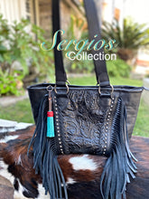 Load image into Gallery viewer, Sergios Embossed and Fringe Luxury Tote
