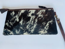 Load image into Gallery viewer, Acid wash Cowhide Wristlet
