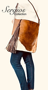 Cowhide Crossbody and large tassel iPad/Notebook carry