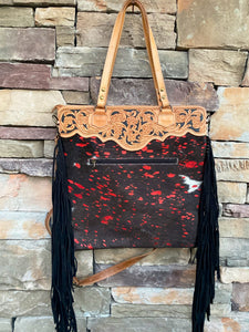 The Cowhide and Hand Tooled Rodeo Tote