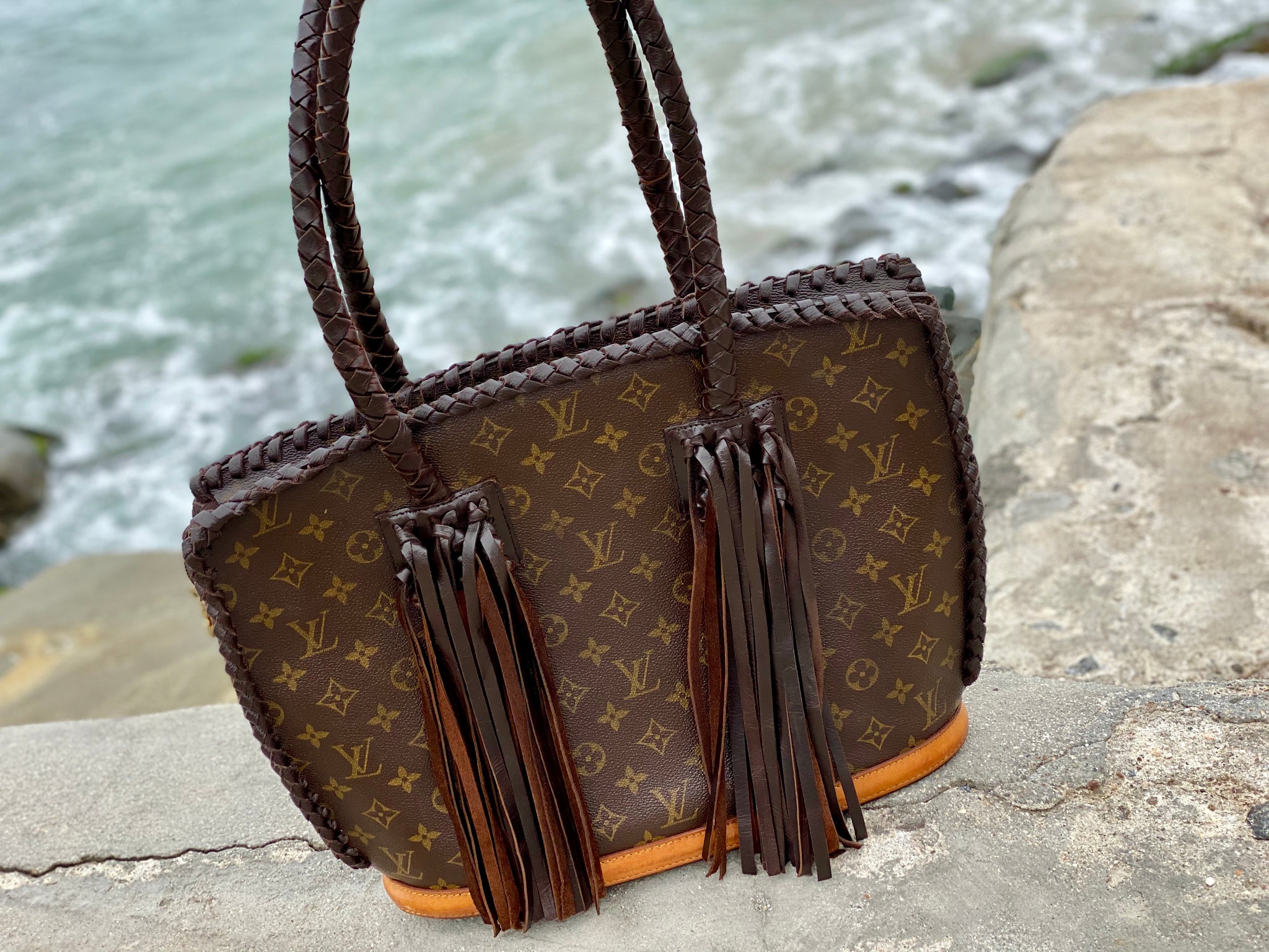 100% Authentic vintage Louis Vuitton fringe bags with a bohemian