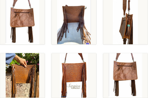 The Marilyn Leather bag , Crossbody Hand Tooled
