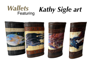 Framed Kathy Sigle Art on a Soft Leather Wallet by SergiosCollection