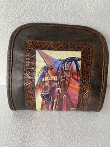 Framed Kathy Sigle Art on a Soft Leather Wallet by SergiosCollection