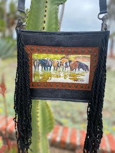 Kathy Sigle Artwork for Sergios Collection Design on Limited Edition Crossbody Bag