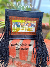 Load image into Gallery viewer, Kathy Sigle Artwork for Sergios Collection Design on Limited Edition Crossbody Bag
