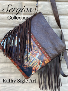 Artist Kathy Sigle for Sergios Collection: Bucket Style Tote