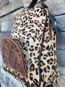 Beautiful Backpack in Cowhide Cheetah Print by Sergios Collection