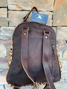 Beautiful Backpack in Cowhide Cheetah Print by Sergios Collection